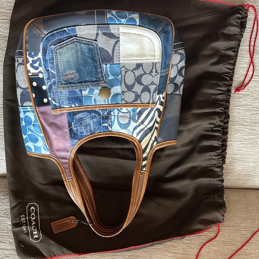 Coach Patchwork Shoulder Tote RARE - Picture 14 of 16